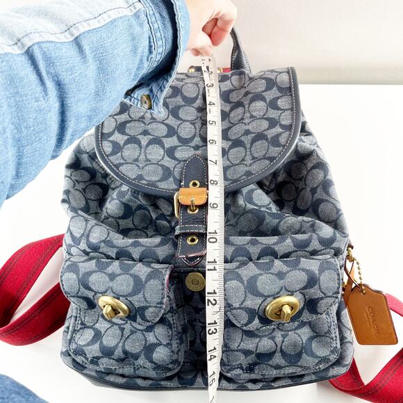 Coach Cargo Signature Canvas Logo Backpack Denim Blue - Picture 9 of 9
